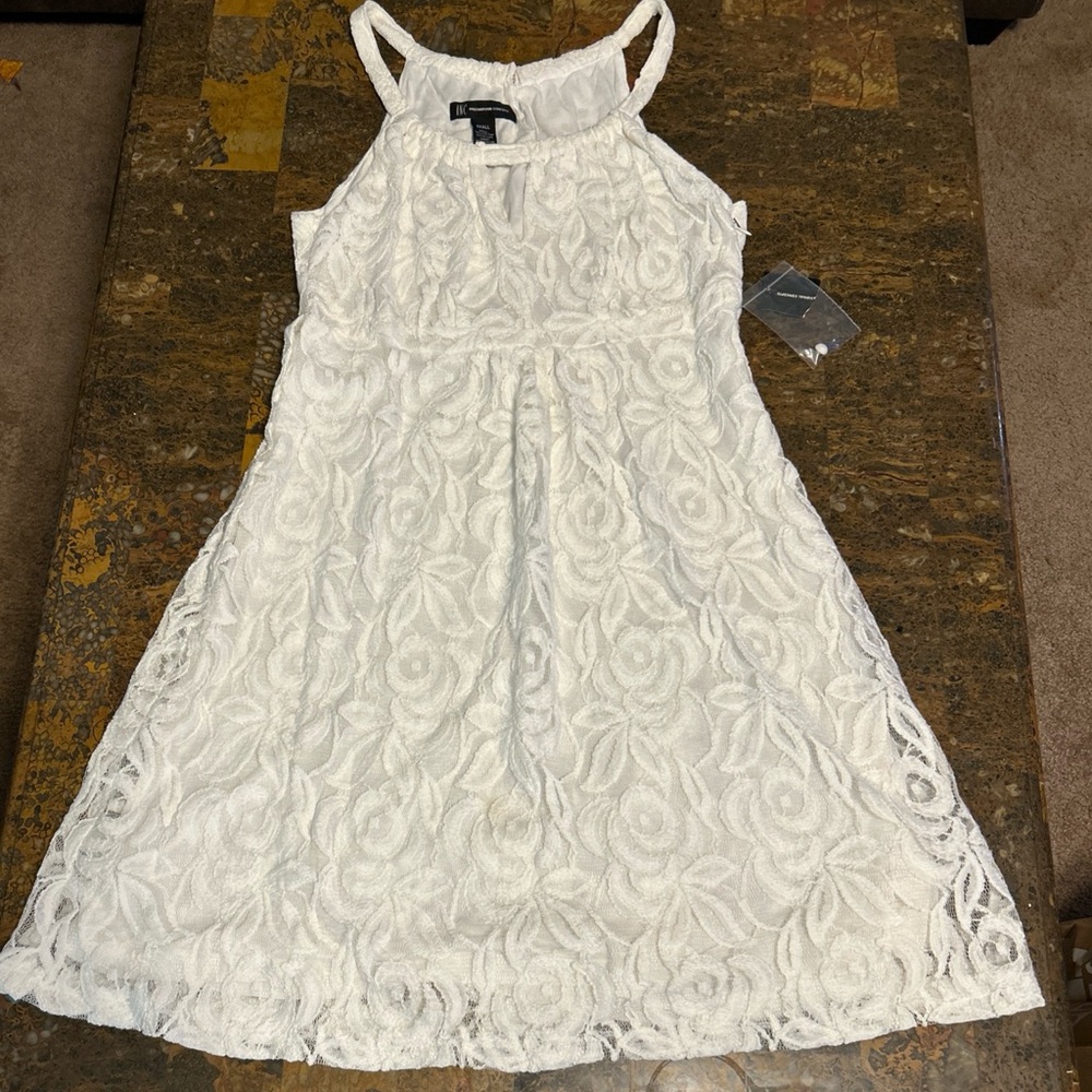INC International Concepts White Lace Sleeveless Cotton  Dress Size Small Fairy